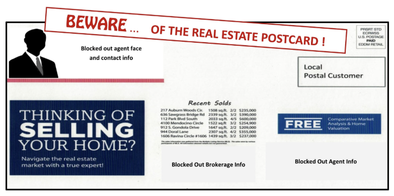 BEWARE of the Real Estate Postcard !